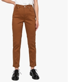 GEMO Pantalon femme coupe Regular en stretch marron chine