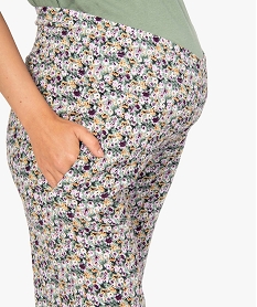 pantalon de grossesse ample a fleurs et smocks a la taille imprimeB986201_2
