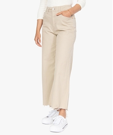 GEMO Jean femme coupe Flare sans ourlets Brun