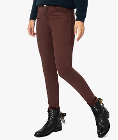 GEMO Pantalon femme coupe slim effet push-up Brun