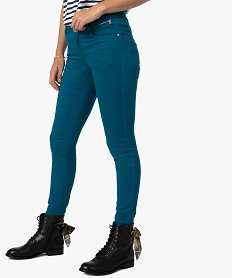 GEMO Pantalon femme coupe slim effet push-up Bleu