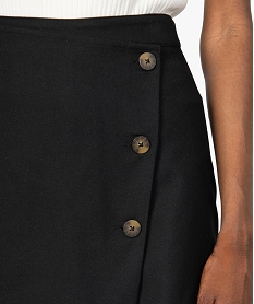 jupe short femme effet portefeuille avec boutons noirB988801_2