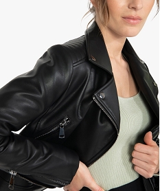 blouson femme esprit biker a zip asymetrique noir vestesB991001_2