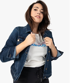 GEMO Veste femme grande taille en jean stretch Bleu