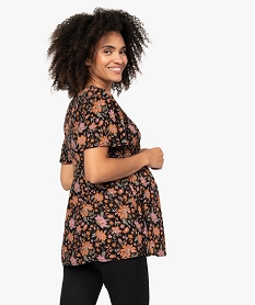 blouse de grossesse a smocks et fleurs imprime blousesB994701_3