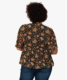blouse femme grande taille a manches courtes et motifs fleuris imprimeB994801_3