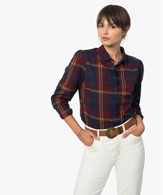 chemise femme a carreaux 100 coton imprime chemisiersB996101_1