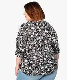 blouse femme grande taille imprimee a manches ¾ imprime chemisiers et blousesB996201_3