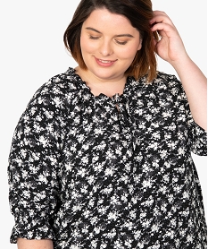 blouse femme grande taille imprimee a manches ¾ imprimeB996301_2
