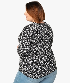 blouse femme grande taille imprimee a manches ¾ imprimeB996301_3