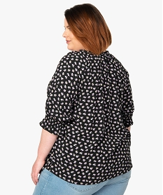blouse femme grande taille imprimee a manches ¾ imprimeB996401_3