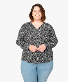 blouse femme grande taille imprimee a manches longues imprime chemisiers et blousesB996601_1