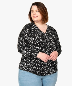 GEMO Blouse femme grande taille imprimée à manches longues Imprimé