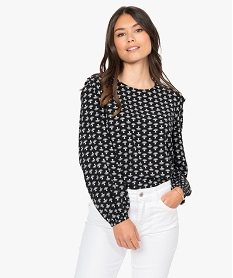 GEMO Blouse femme imprimée à manches longues Imprimé