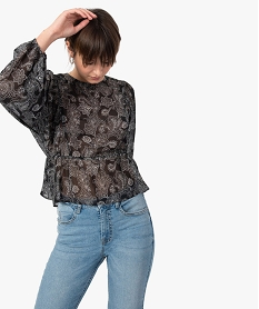 BLOUSON NOIR BLOUSE AOP CASHMERE