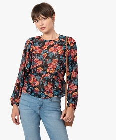 BOOTS NOIR BLOUSE AOP FLEURS