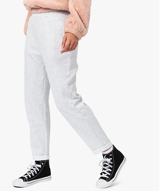 GEMO Pantalon de jogging femme avec revers en bas de jambes Gris