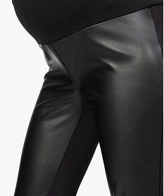 pantalon femme ajuste bimatiere noirC002801_2