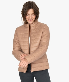 GEMO Blouson femme matelassé avec col montant Rose