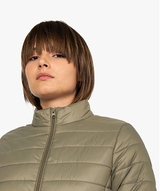 GEMO Blouson femme matelassé avec col montant Vert