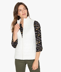 GEMO Blouson femme matelassé sans manches blanc chine