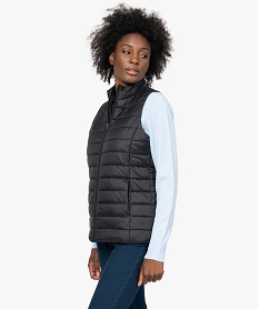 GEMO Blouson femme matelassé sans manches Noir