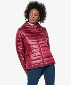 blouson femme matelasse avec capuche rougeC003901_1