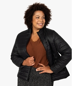 GEMO Blouson femme grande taille matelassé à col montant Noir