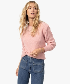 pull femme avec volant sur les epaules roseC010001_1