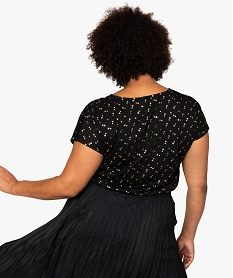 tee-shirt femme grande taille a manches courtes a motifs noirC020701_3