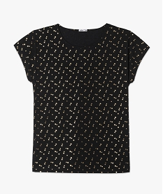 tee-shirt femme grande taille a manches courtes a motifs noirC020701_4