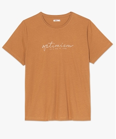 tee-shirt femme grande taille a manches courtes imprime orangeC021901_4