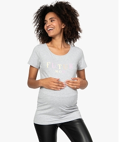 GEMO Tee-shirt de grossesse imprimé Gris