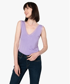 SWEAT CHINE GRAY TEE-SHIRT VIOLET CLAIR