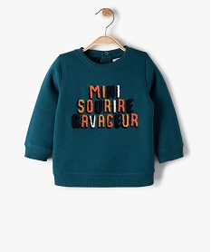 sweat bebe garcon imprime en molleton bleu sweatsC031101_1