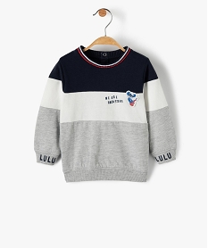 GEMO Sweat bébé garçon tricolore - LuluCastagnette Blanc