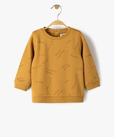 GEMO Sweat bébé mixte avec motifs et inscriptions Jaune