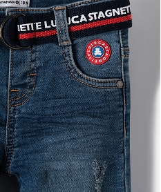 jean bebe garcon delave avec ceinture – lulu castagnette bleuC032401_2