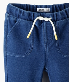 pantalon bebe garcon en maille souple bleu jeansC032501_2
