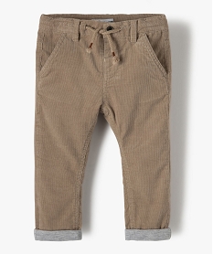 GEMO Pantalon bébé garçon en velours doublé jersey blanc vif