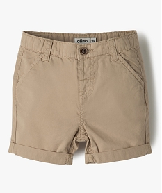 GEMO Bermuda bébé garçon en toile de coton dore