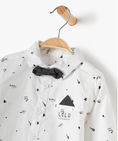 chemise bebe garcon avec nœud papillon – lulucastagnette blancC035501_2