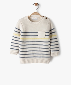 PANTOUFLE BLEU PULL ECRU