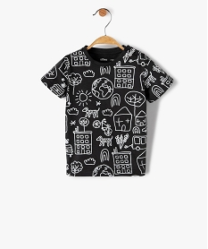 tee-shirt bebe garcon a manches courtes avec motifs grisC040901_1