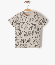 GEMO Tee-shirt bébé garçon à manches courtes avec motifs blanc chine