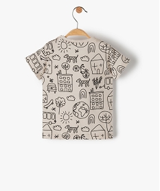 tee-shirt bebe garcon a manches courtes avec motifs beigeC041501_3
