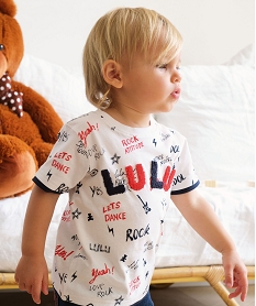 GEMO Tee-shirt bébé garçon inscriptions rock – LuluCastagnette Blanc