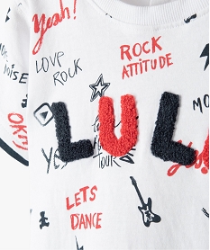 tee-shirt bebe garcon inscriptions rock – lulucastagnette blancC041601_3