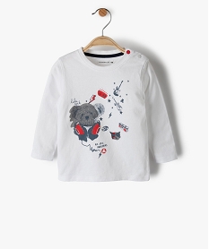 tee-shirt bebe garcon avec motifs rock – lulucastagnette blancC043401_1