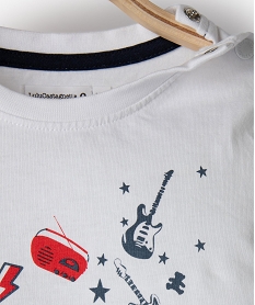 tee-shirt bebe garcon avec motifs rock – lulucastagnette blancC043401_2